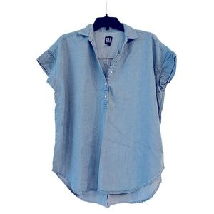 Gap Denim Shortsleeve Popover Shirt Size XS